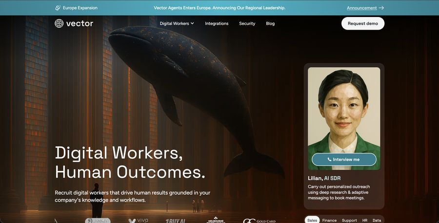 The Vector Agents website, where Ammar Ahamed is Head of Growth & Marketing
