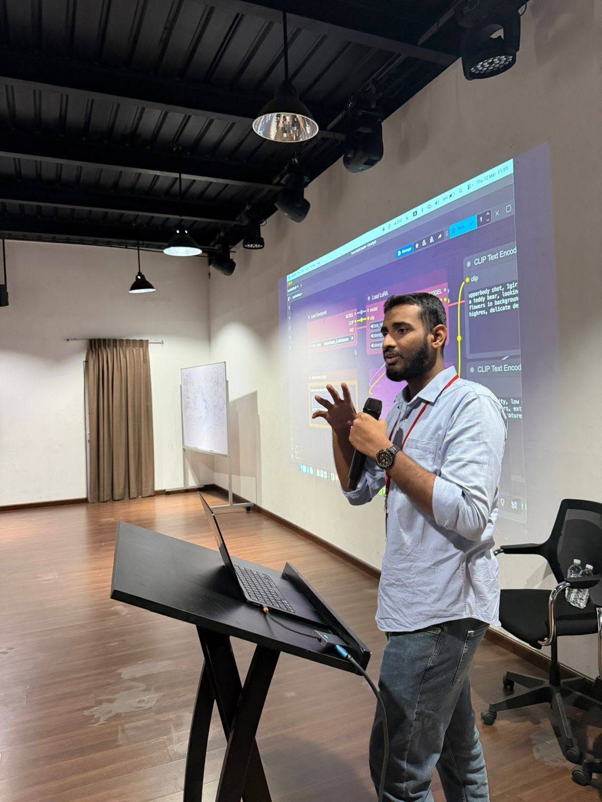 Ammar Ahamed facilitating the AI for Creatives training for the Derana teams