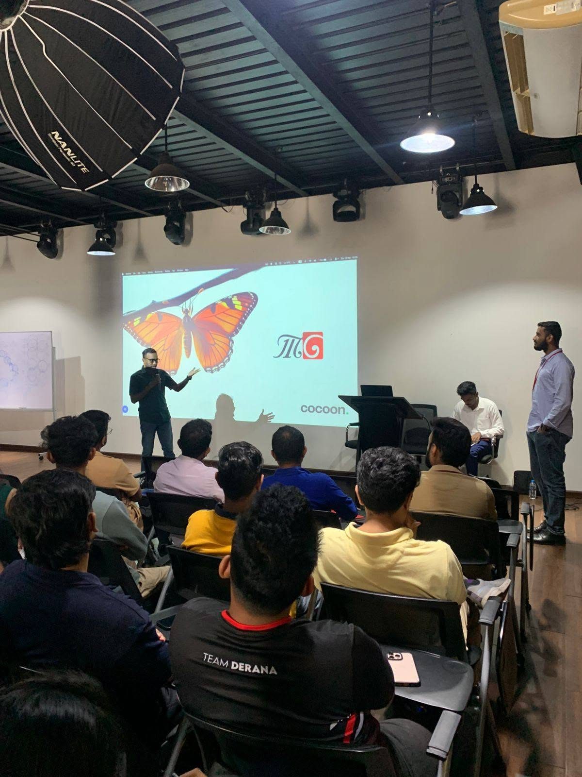 The Derana team in the room during Cocoon's AI for Creatives training, co-facilitated by Ammar Ahamed