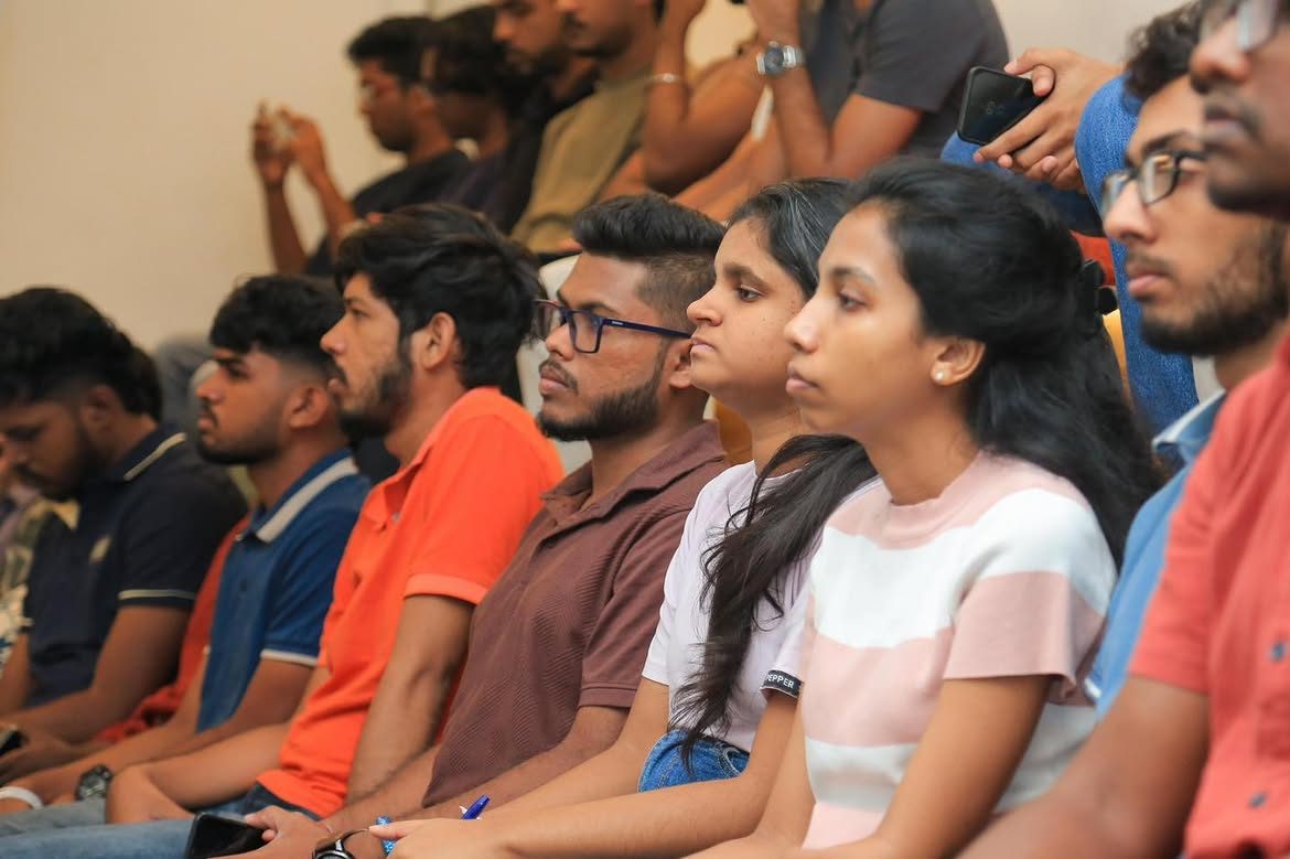 The audience during final pitches at the Generative AI Hackathon Colombo, judged by Ammar Ahamed