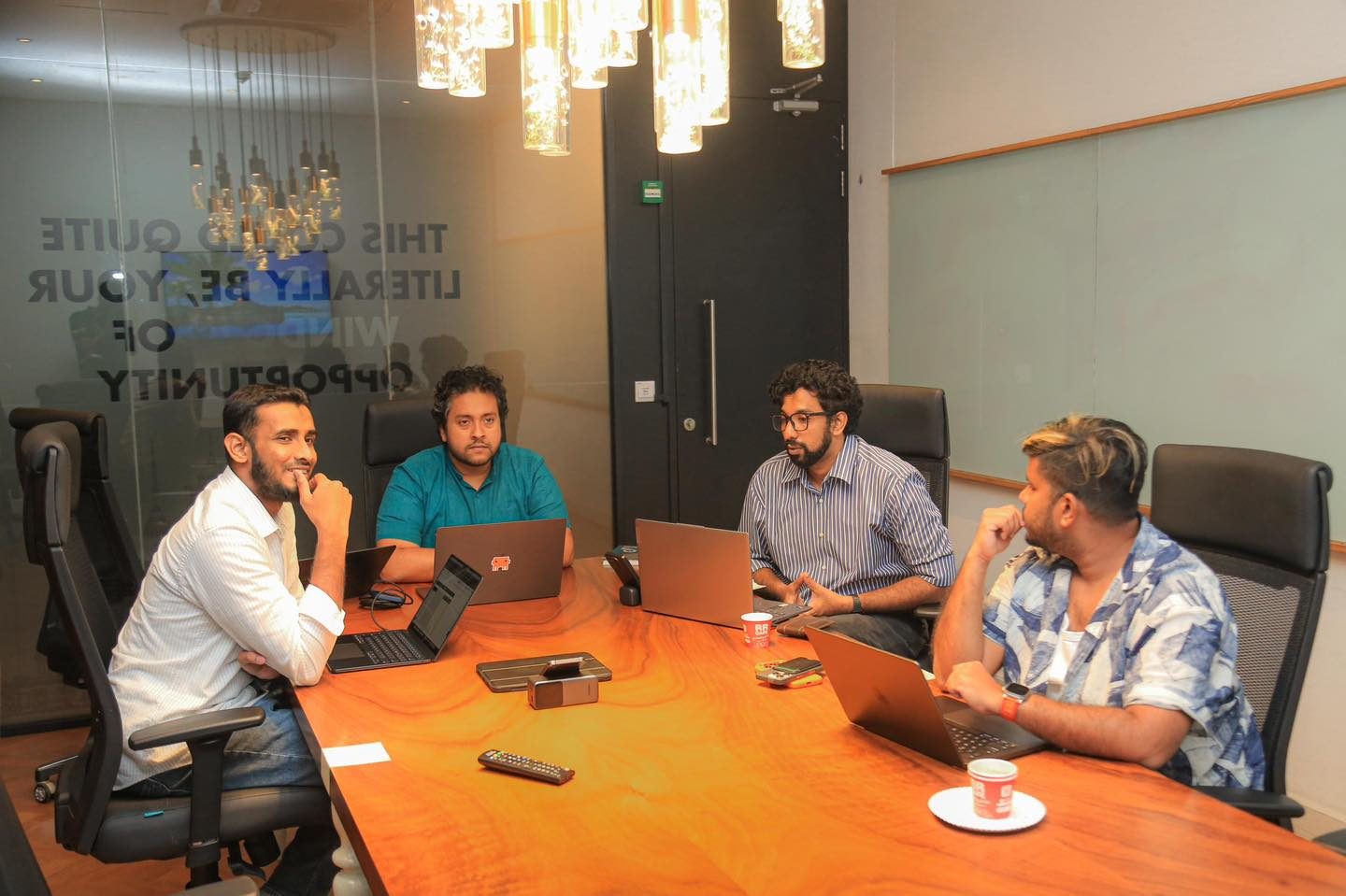 Ammar Ahamed at the judges' table during the Generative AI Hackathon by Veracity Digital and Hatch Works, Colombo
