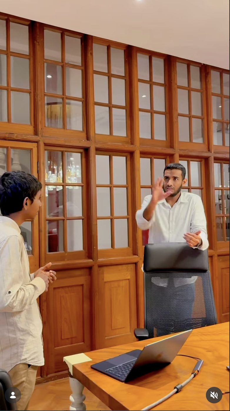 A finalist team pitching to the judges at the Generative AI Hackathon in Colombo, where Ammar Ahamed judged