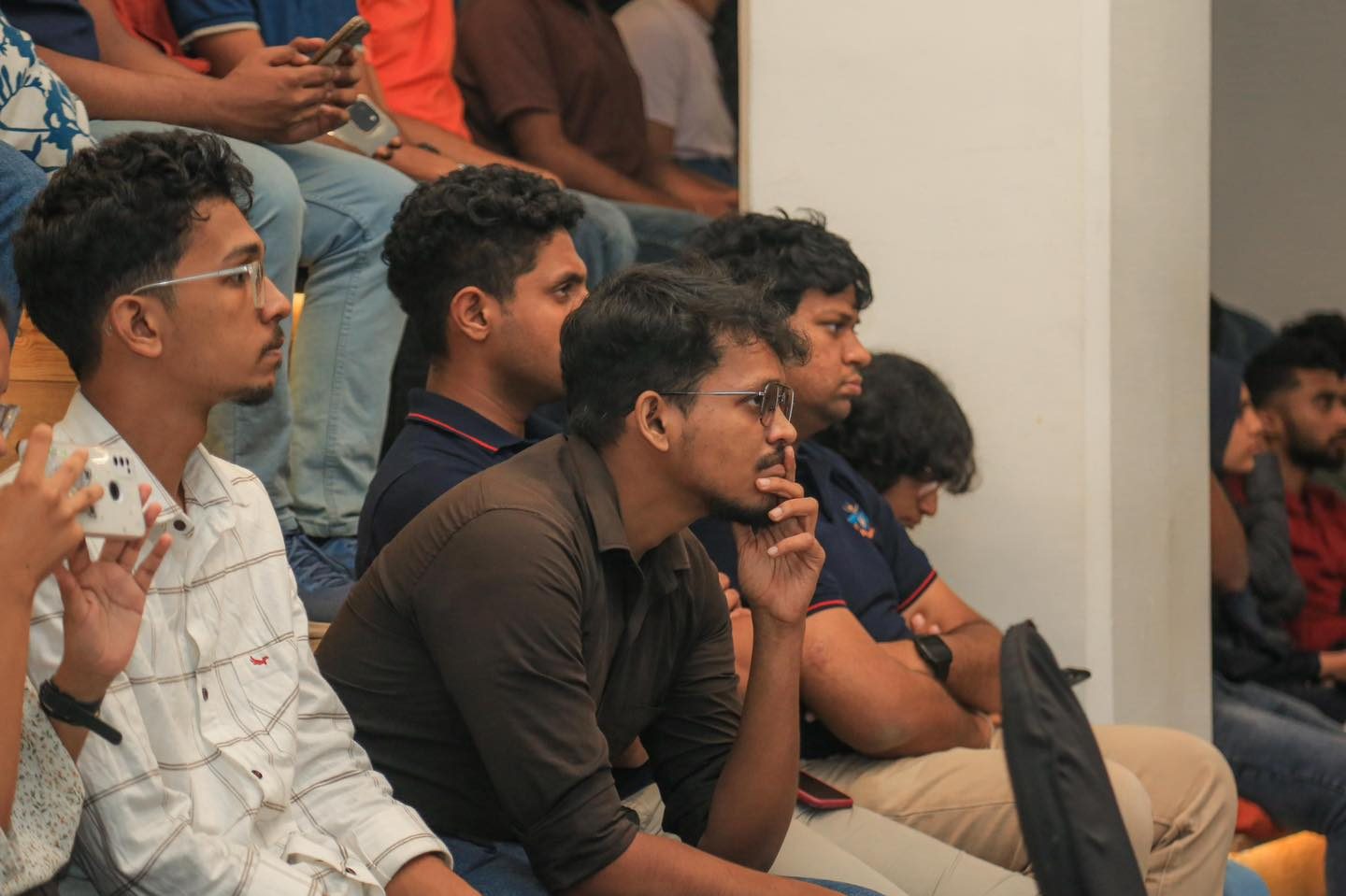Teams watching the pitches at the Generative AI Hackathon in Colombo, where Ammar Ahamed was a judge