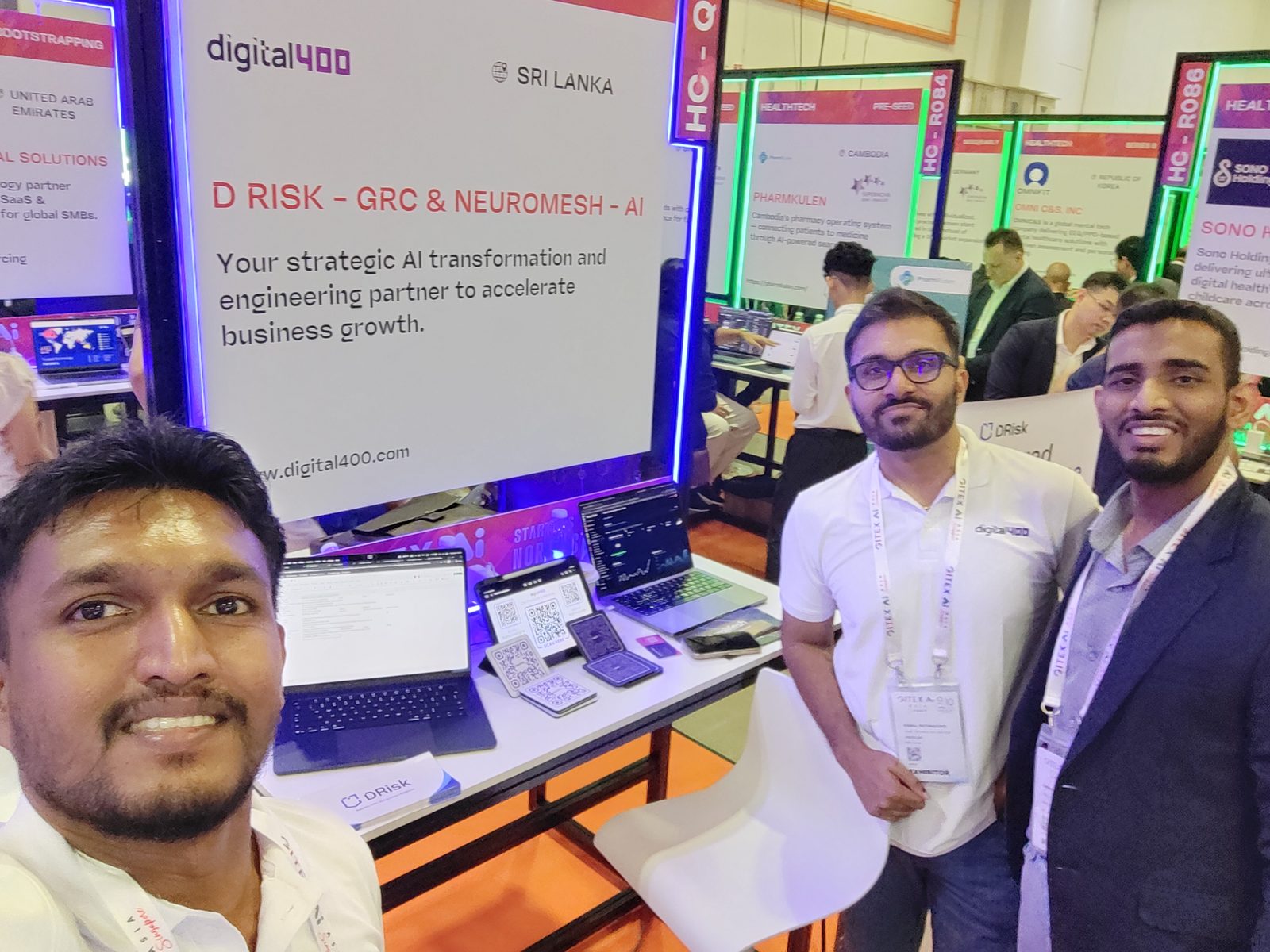Ammar Ahamed at the Digital400 stand in the Sri Lanka pavilion, GITEX Asia 2026 Singapore