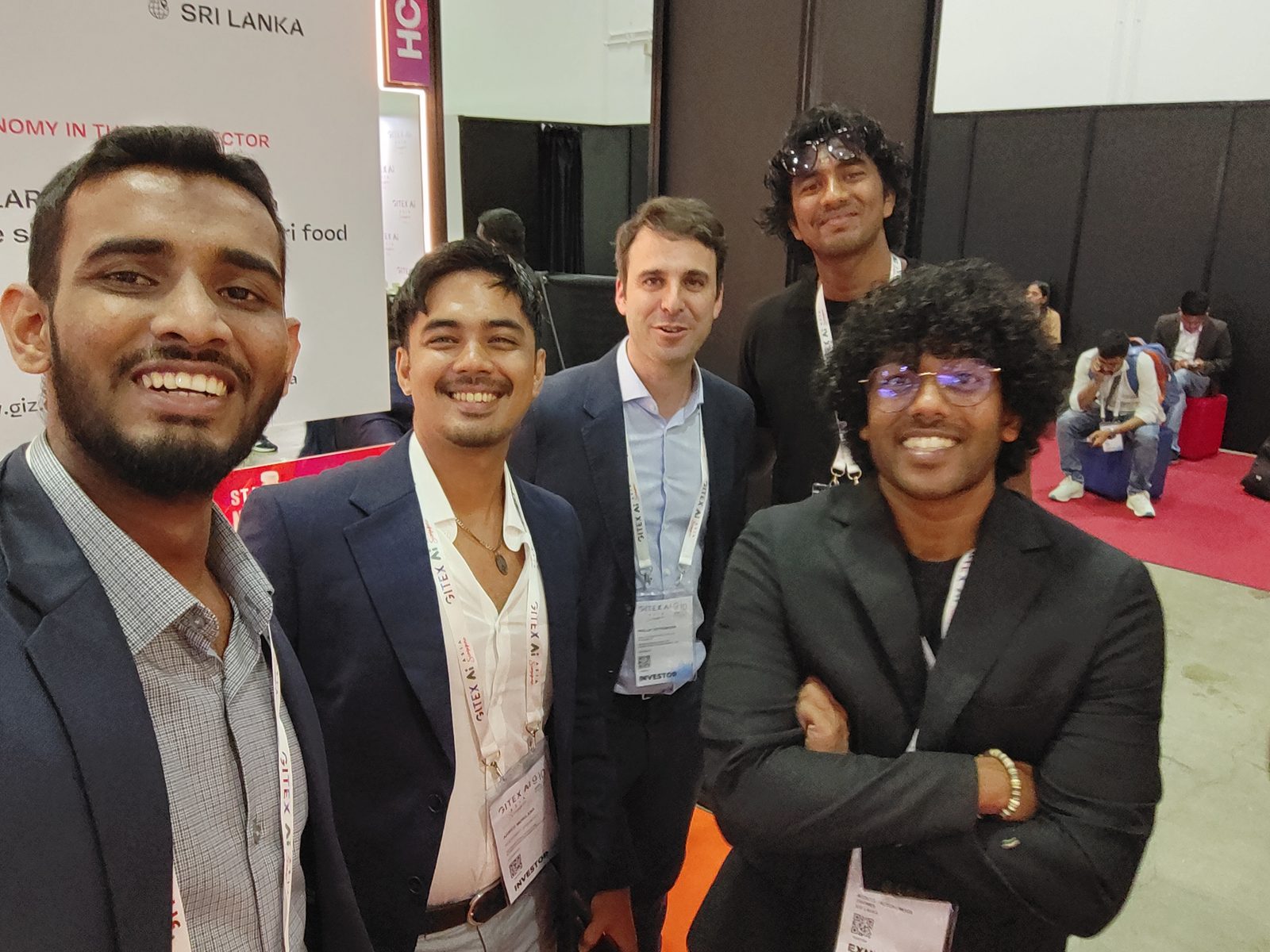 Ammar Ahamed with founders met on the GITEX Asia 2026 floor in Singapore