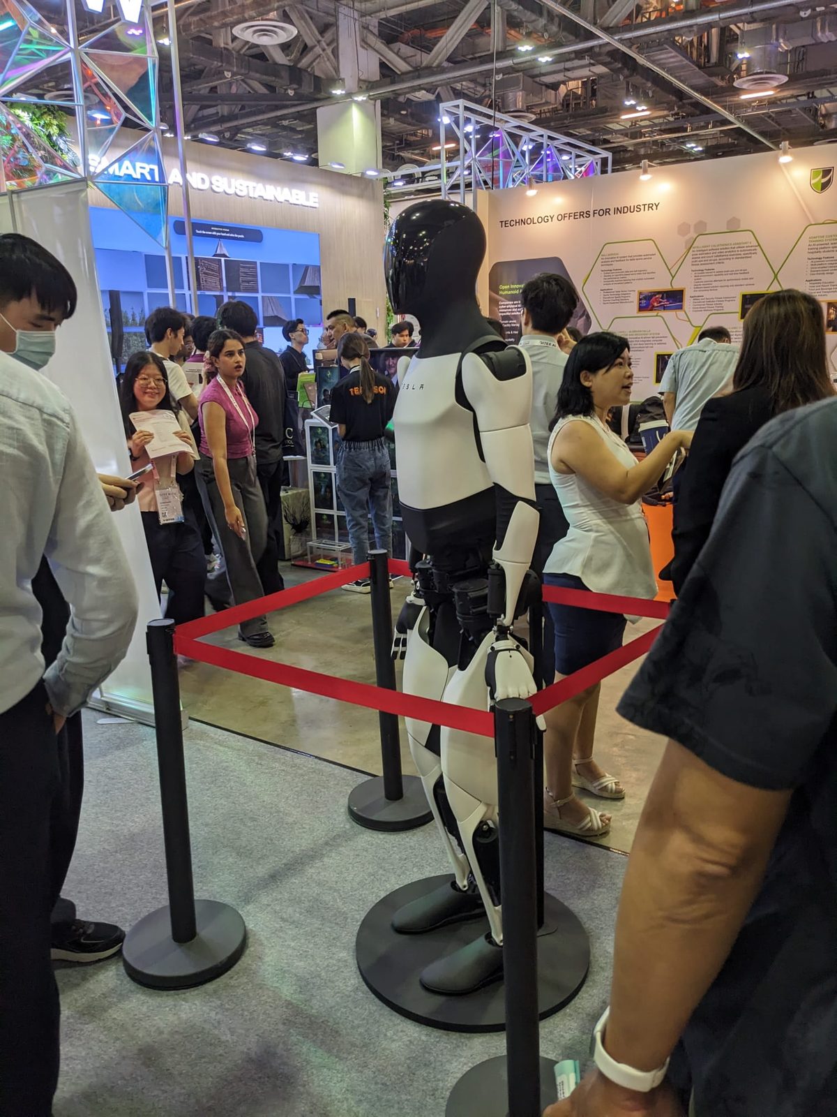 A humanoid robot drawing a crowd at GITEX Asia 2026 in Singapore, which Ammar Ahamed attended
