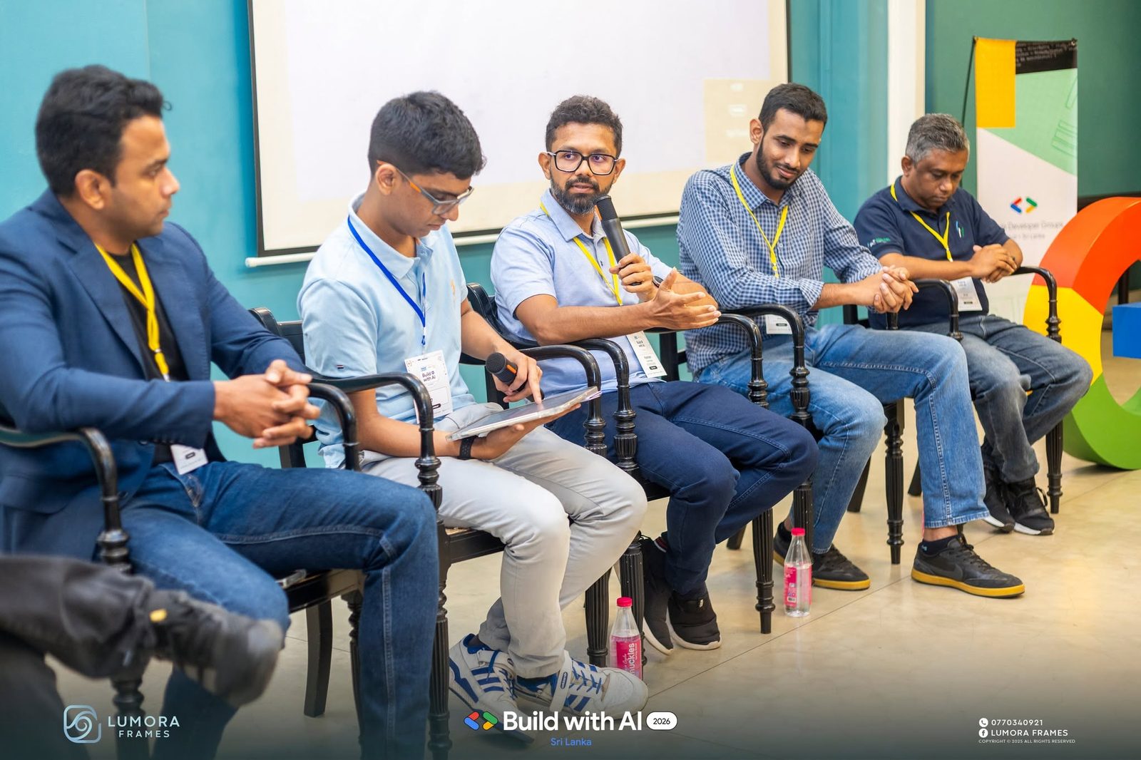 The closing panel at Google Build with AI 2026 Colombo, with Ammar Ahamed among the panellists