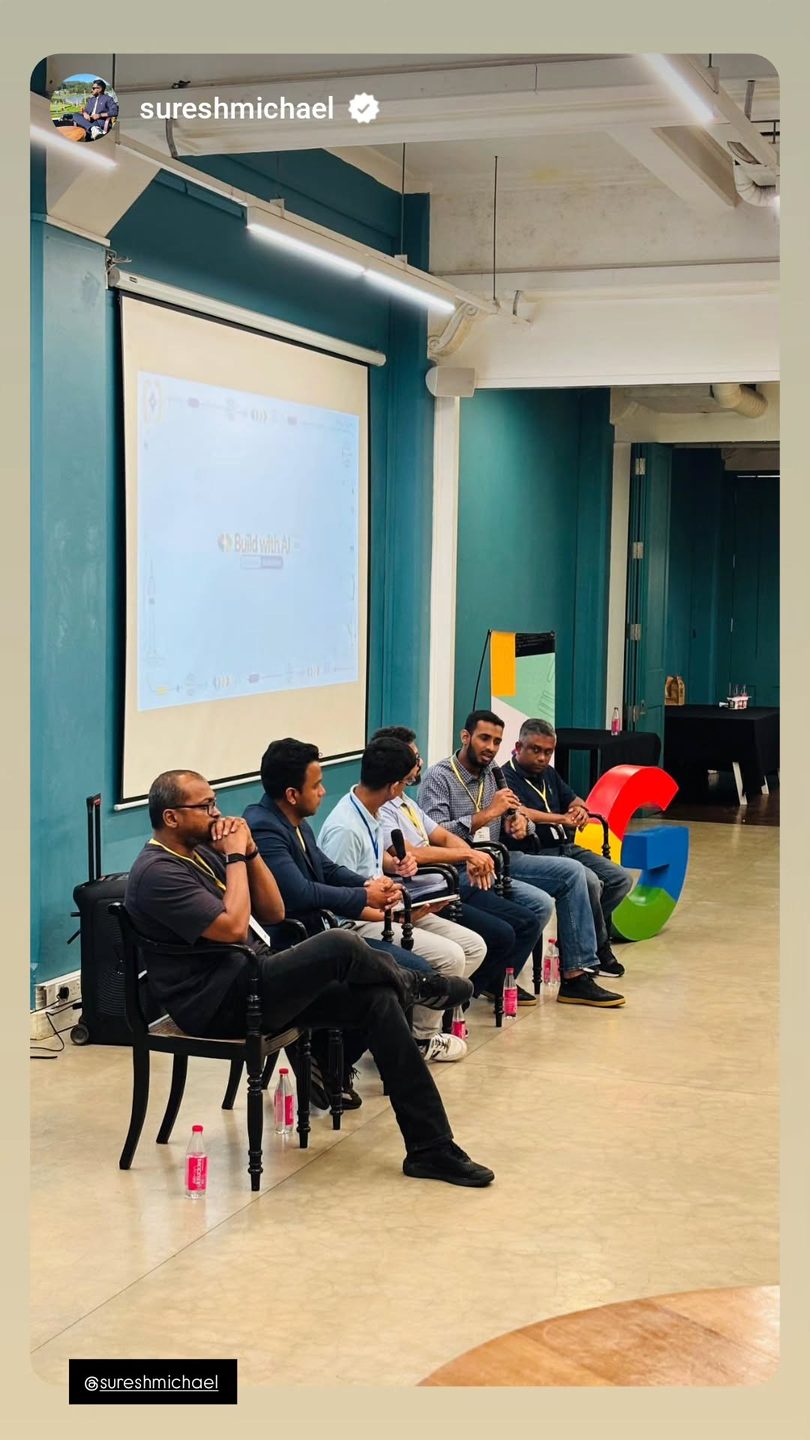 Instagram story from the closing panel at Google Build with AI 2026 in Colombo, which Ammar Ahamed sat on
