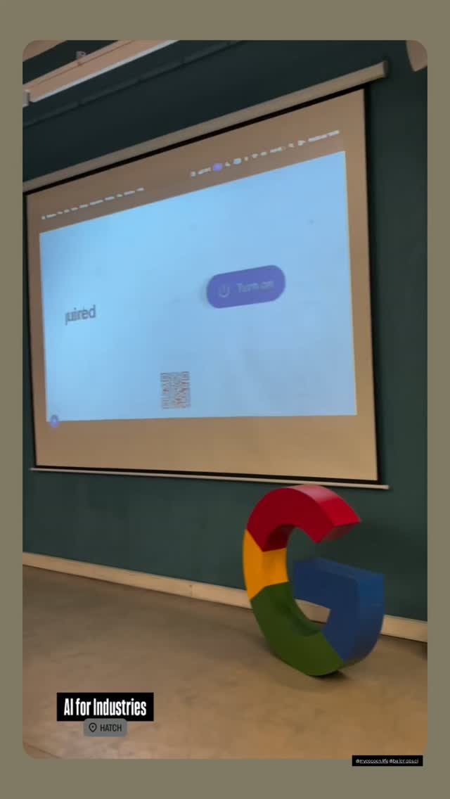 Instagram story of the stage screen and Google logo at Build with AI 2026 Colombo, during Ammar Ahamed's session