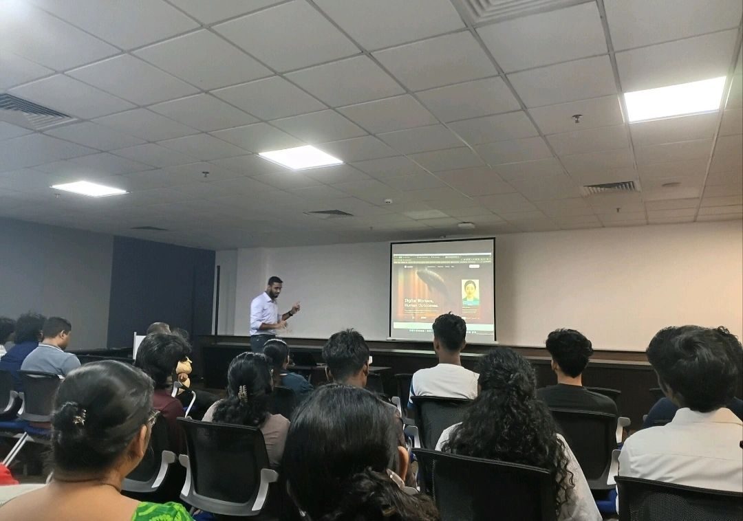 A full room at the ICTA Global Entrepreneurship Week session on AI tools and agents, where Ammar Ahamed spoke