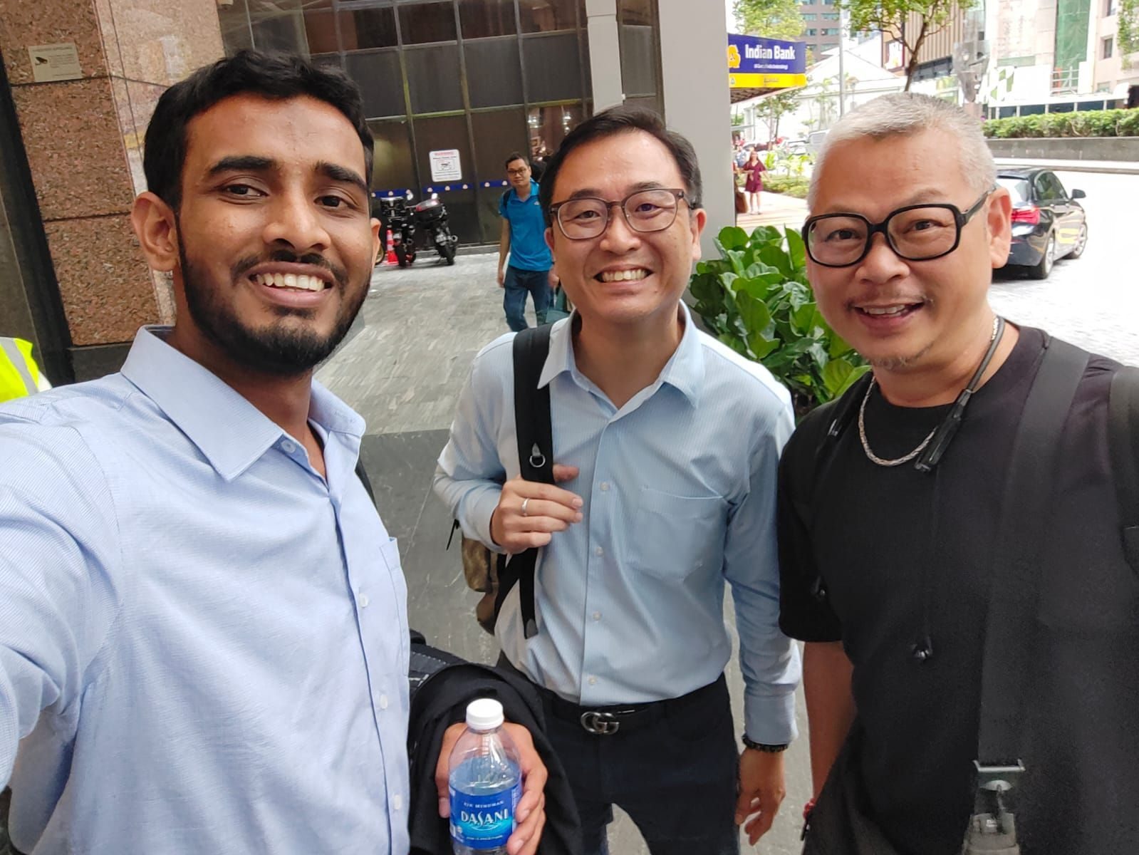 Ammar Ahamed with Singapore AI Association members outside after the workshop